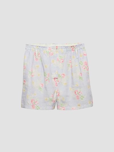 Prada Women's Floral Print Old Linen Shorts