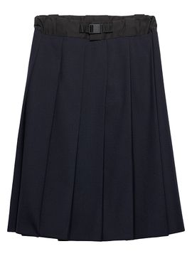 Prada Women's Hopsack and Technical Fabric Midi-Skirt