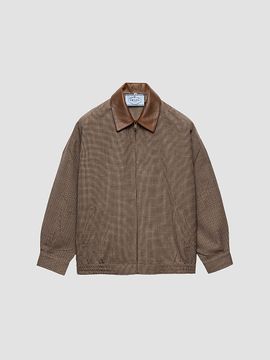 Prada Women's Houndstooth Wool Blouson Jacket