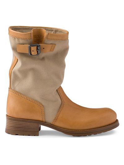Prada Women's Leather and Canvas Boots