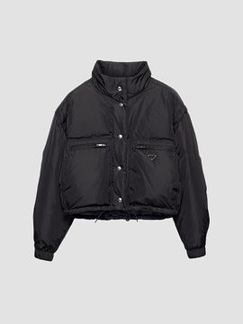 Prada Women's Lightweight Nylon Cropped Down Jacket
