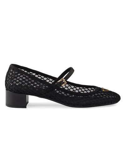 Prada Women's Low Heel Mesh Fabric Ballerinas