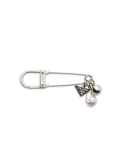 Prada Women's Metal and Pearl Brooch