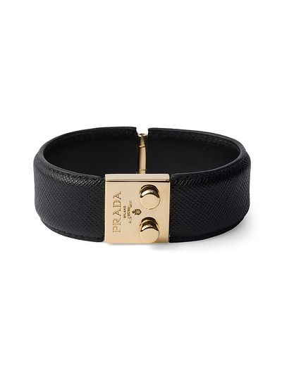 Prada Women's Metal and Saffiano Leather Bracelet