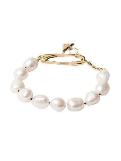 Prada Women's Metal Bracelet with Pearls