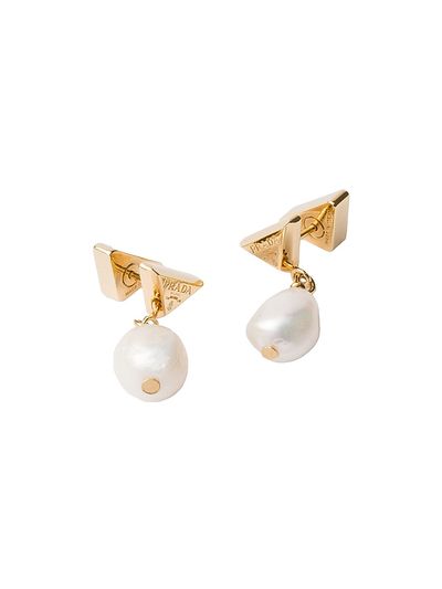 Prada Women's Metal Earrings with Pearls