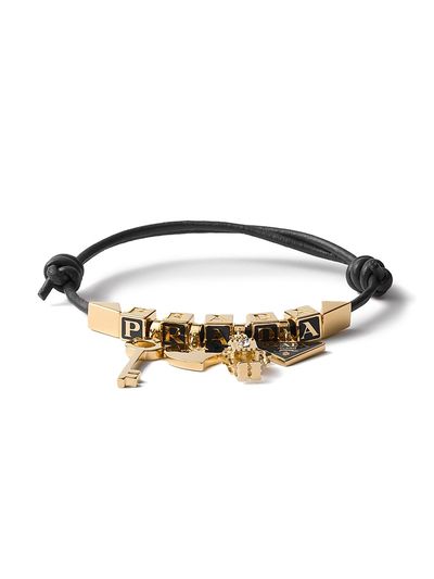 Prada Women's Nappa Leather and Metal Bracelet