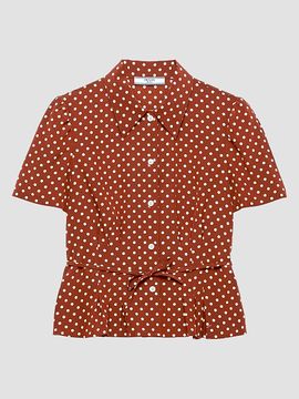 Prada Women's Polka-Dot Marocain Shirt