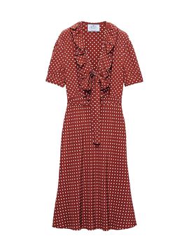 Prada Women's Polka-Dot Print Marocain Dress
