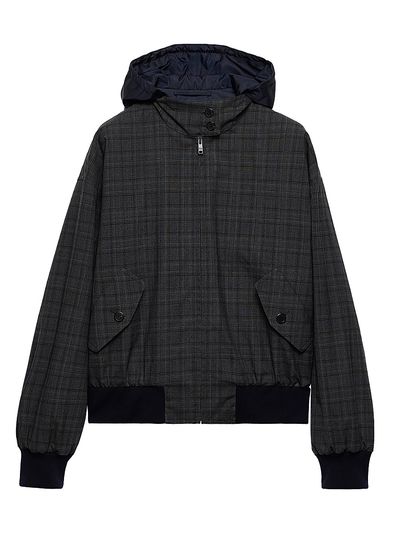 Prada Women's Prince of Wales Checked Wool Jacket