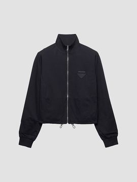 Prada Women's Reversible Jersey Zipper Jacket with Hood
