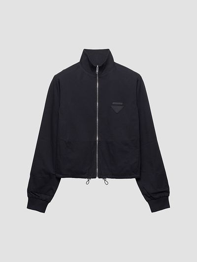 Prada Women's Reversible Jersey Zipper Jacket with Hood