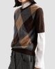 Prada Women's Short-Sleeved Argyle Cashmere Sweater - 4