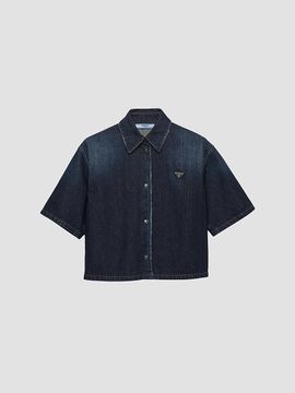 Prada Women's Short-Sleeved Denim Shirt