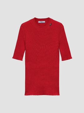 Prada Women's Short-Sleeved Ribbed Knit Wool Sweater