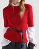 Prada Women's Short-Sleeved Ribbed Knit Wool Sweater - 3