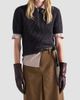 Prada Women's Short-Sleeved Wool and Mouliné Cashmere Polo Sweater - 2