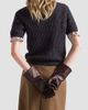 Prada Women's Short-Sleeved Wool and Mouliné Cashmere Polo Sweater - 6