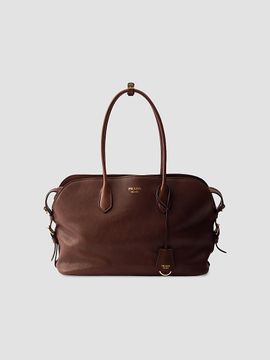 Prada Women's Signet Large Leather Tote Bag