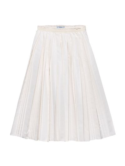 Prada Women's Silk Faille Pleated Skirt