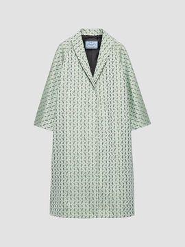 Prada Women's Single-Breasted Floral Jacquard Duchesse Coat