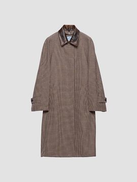 Prada Women's Single-Breasted Houndstooth Check Wool Coat
