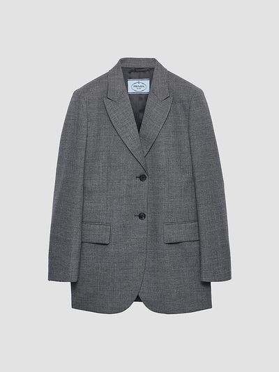 Prada Women's Single-Breasted Melange Hopsack Jacket