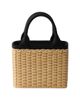 Prada Women's Small Wicker and Canvas Top Handle Bag - 3