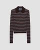Prada Women's Striped Cashmere and Silk Polo Shirt - 1
