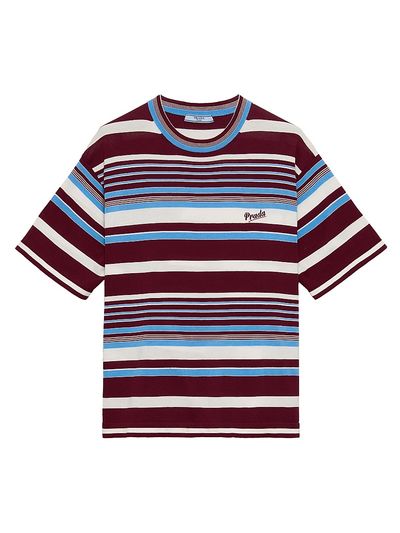 Prada Women's Striped Cotton Crew-Neck Sweater