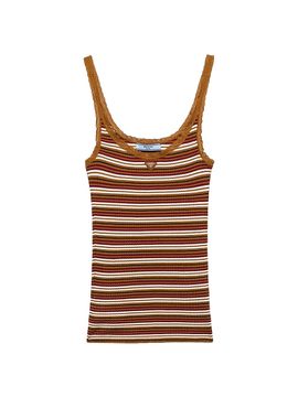 Prada Women's Striped Cotton Top