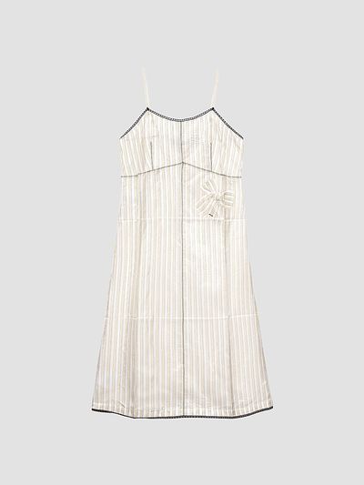 Prada Women's Striped Dress with Bow