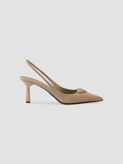 Prada Women's Suede 75MM Slingback Pumps