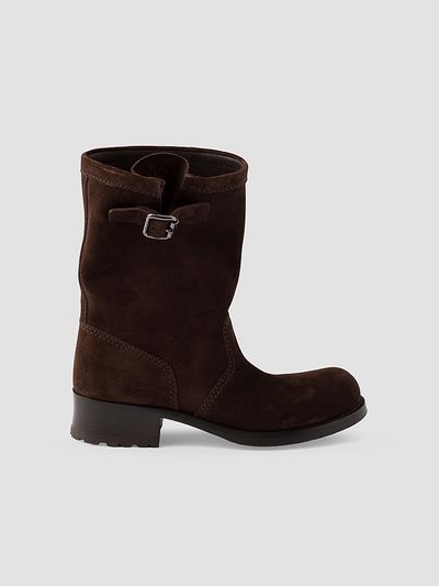Prada Women's Suede Mid-Calf Boots
