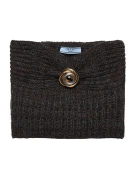 Prada Women's Wool and Cashmere Bandeau Top with Brooch