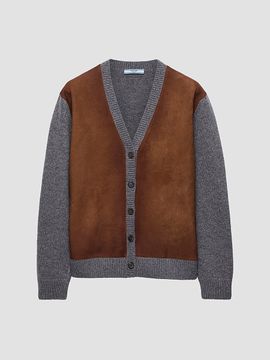 Prada Women's Wool and Suede Cardigan