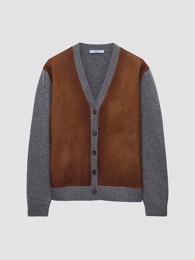 Prada Women's Wool and Suede Cardigan