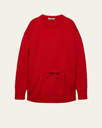 Prada Wool Bow Crewneck Sweater