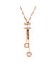 Pre-owned Bvlgari Pre-Owned Bvlgari B. Zero1 3 Charm Necklace 18K Rose Gold and Ceramic and Diamonds, 17.5 - 1