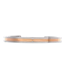 Pre-owned Bvlgari Pre-Owned Bvlgari B. Zero1 Cuff Bracelet Stainless Steel and 18K Rose Gold