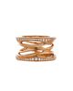 Pre-owned Bvlgari Pre-Owned Bvlgari B. Zero1 Design Legend Zaha Hadid Four Band Ring 18K Rose Gold with Diamonds - 2