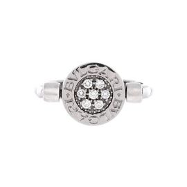 Pre-Owned Bvlgari Pre-Owned Bvlgari Bvlgari Bvlgari Flip Ring 18K White Gold with Diamonds and Onyx