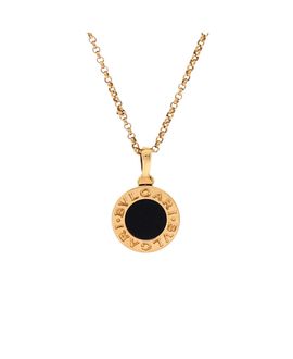 Pre-owned Bvlgari Pre-Owned Bvlgari Bvlgari Bvlgari Pendant Necklace 18K Gold with Onyx, 16.25