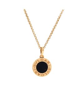 Pre-owned Bvlgari Pre-Owned Bvlgari Bvlgari Bvlgari Pendant Necklace 18K Gold with Onyx, 17
