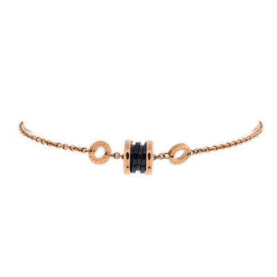 Pre-Owned Bvlgari Pre-Owned Bvlgari B.Zero1 Soft Bracelet 18K Rose Gold with Ceramic