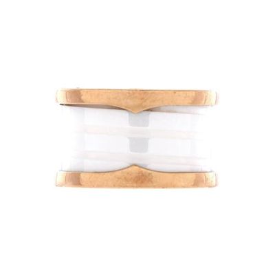 Pre-Owned Bvlgari Pre-Owned Bvlgari B.Zero1 Three Band Ring 18K Rose Gold and Ceramic