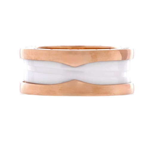Pre-Owned Bvlgari Pre-Owned Bvlgari B.Zero1 Two Band Ring 18K Rose Gold and Ceramic