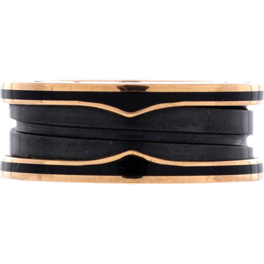 Pre-Owned Bvlgari Pre-Owned Bvlgari B.Zero1 Two Band Ring 18K Rose Gold and Matte Ceramic