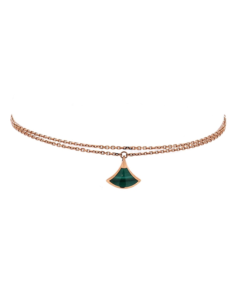 Pre-owned Bvlgari Pre-Owned Bvlgari Divas' Dream Bracelet 18K Rose Gold with Malachite