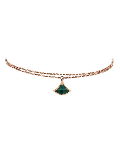 Pre-owned Bvlgari Pre-Owned Bvlgari Divas' Dream Bracelet 18K Rose Gold with Malachite
